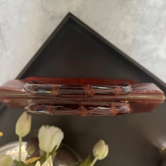 22K SALVATORE FERRAGAMO *CROCODILE* CLASSIC DOME SATCHEL BAG - Picture 5 of 10